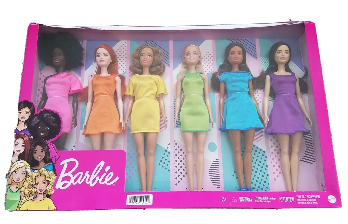 Collection of diverse Barbie dolls