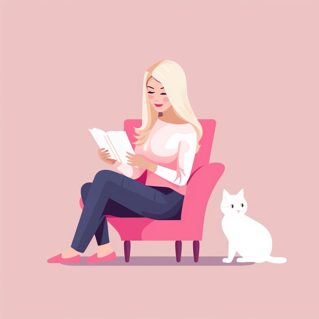 Person reading a book about Barbie dolls