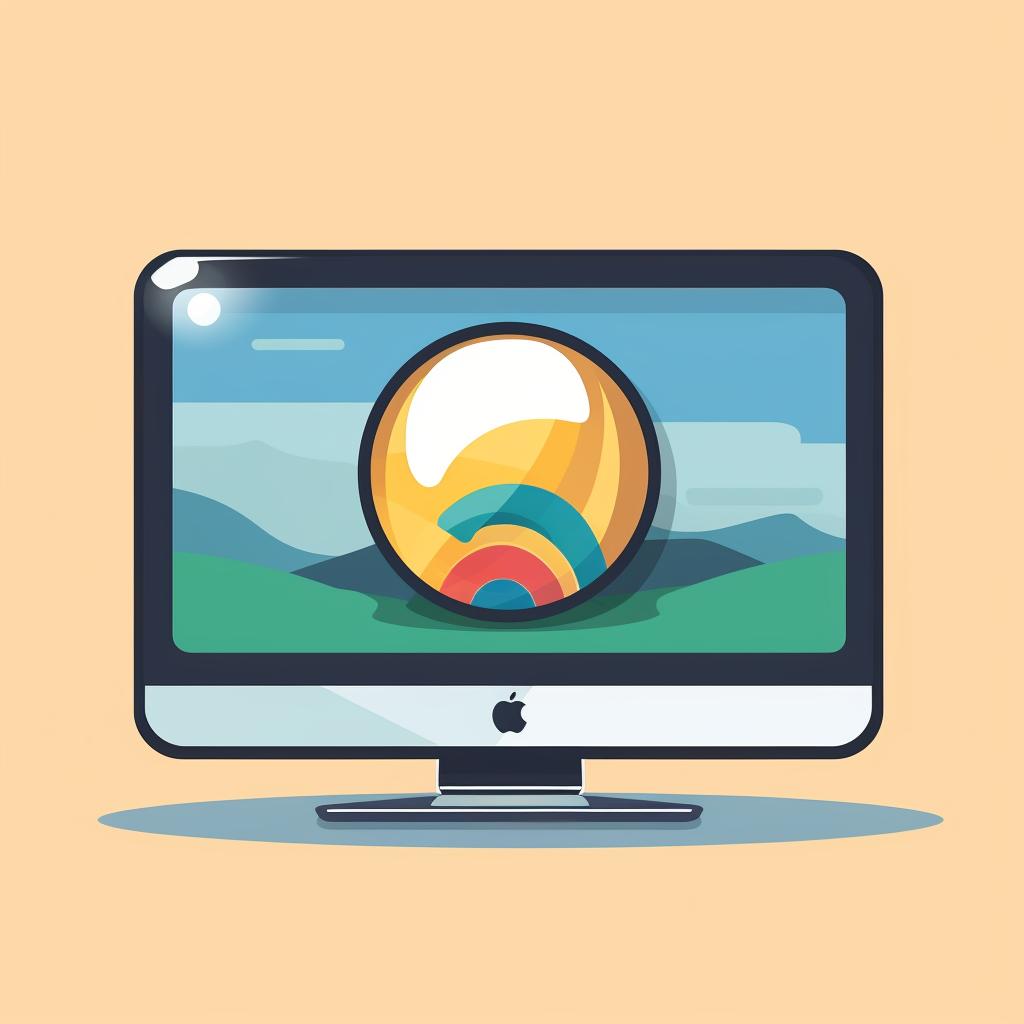 A web browser icon on a desktop screen